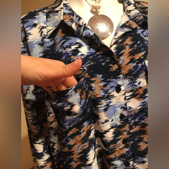 DEMART button down collard blouse  DEMART SZ. XXL - Picture 4 of 12